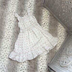 Janie and Jack red white and blue polka dot dress small 4th of July garden party